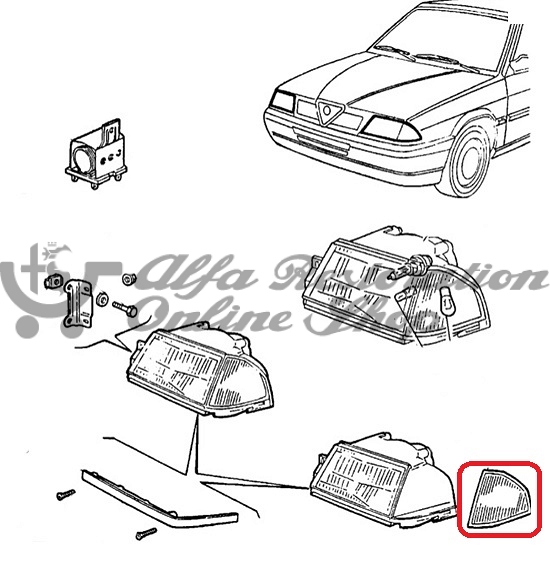 Alfa 33 907 Series Front Left Repeater in Amber (Original)