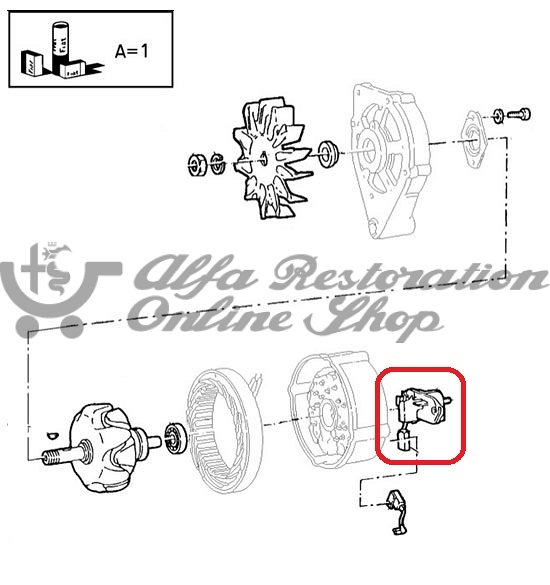 Alfa 33/75/Milano/145/146/155/164 Alternator Voltage Regulator
