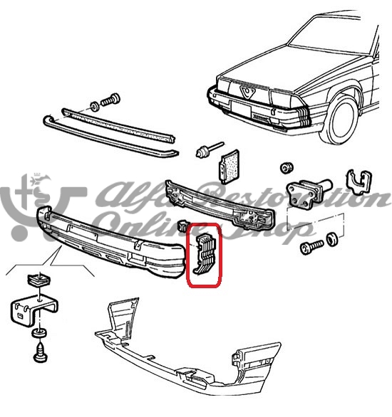 Alfa 75/Milano Front Bumper Left Accordion (USA Models)