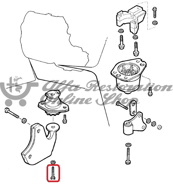 Alfa 33/Alfasud/Sprint Front Suspension Forward/Rear Facing Arm Bolt