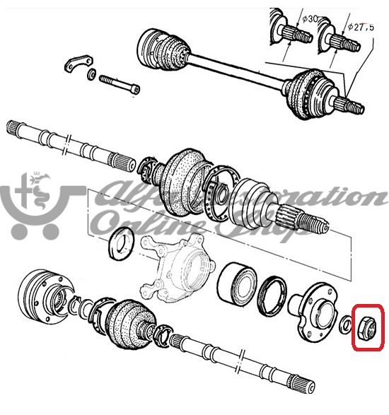 Alfa 33 905 Series/Sprint Front Wheel Hub Nut
