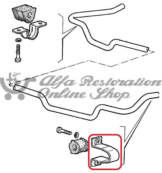 Alfa 33 Sway Bar Rubber Bush Bracket (External Side)