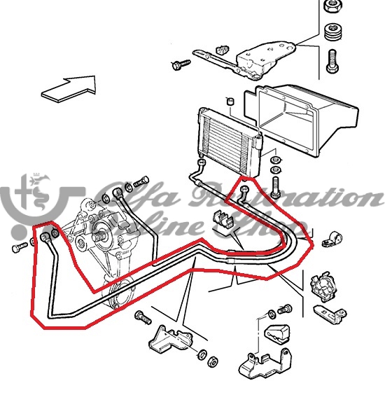 Alfa GTV 916 Phase 1 2.0 V6 TB Oil Cooler Hose