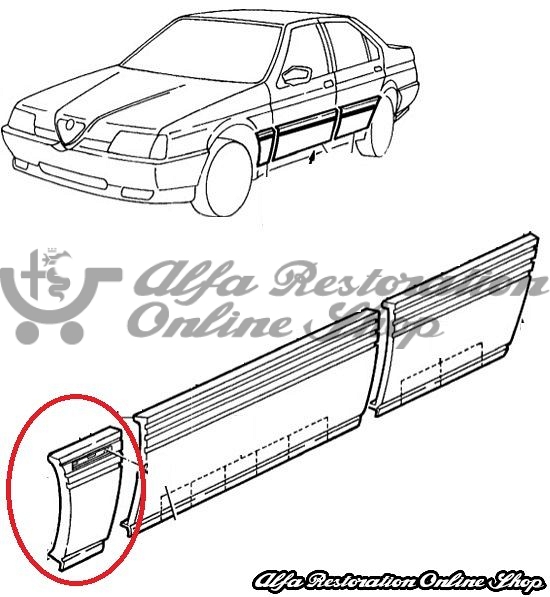 Alfa 164 Front Left Wing Plastic Shield/Trim