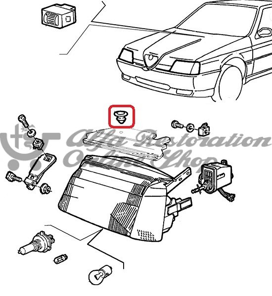 Alfa 33/164 Side Skirt/Boot Liner Plastic Clips (Locking Clips)
