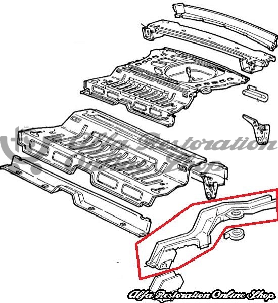 Alfa 33 905/907 Series Rear Right Chassis Rail