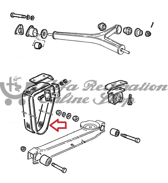 Alfa Romeo 105/115 Series Models Rear Suspension Limiting Strap Inner (Original)