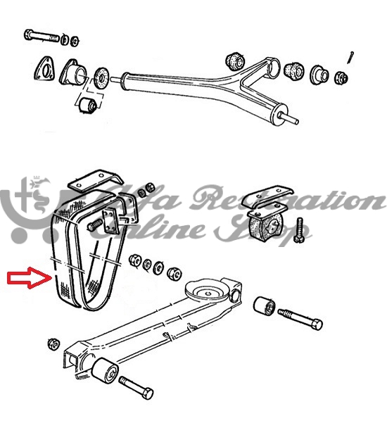 Alfa Romeo 105/115 Series Models Rear Suspension Limiting Strap Outer (Original)