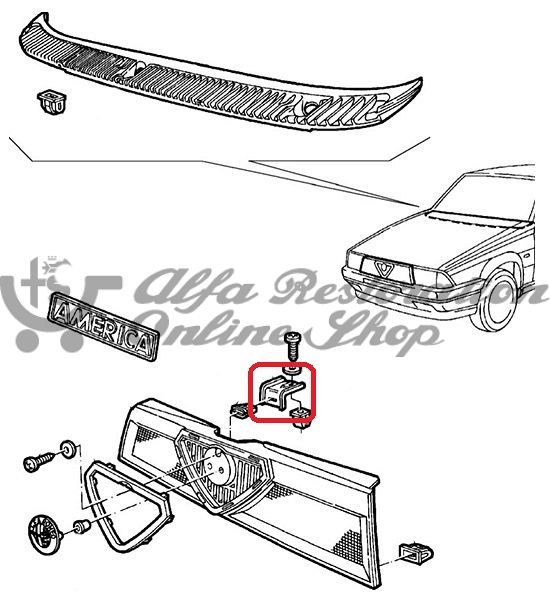 Alfa 75 All Models Radiator Grille Bracket
