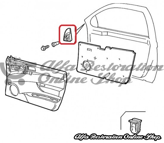 Alfa 146 Right Door Mirror Decorative Triangle (Interior Side)