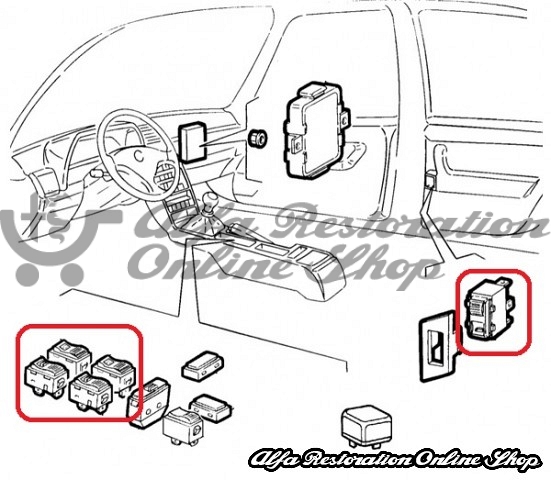 Alfa 164 Power Windows Switch