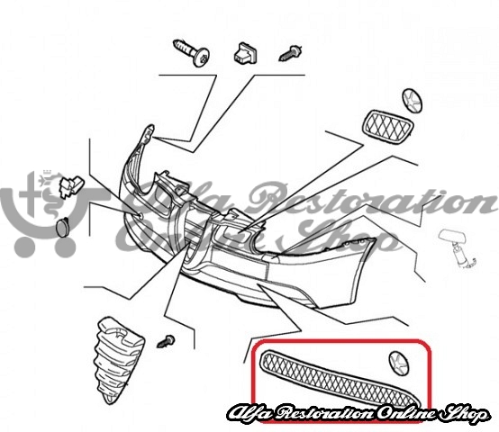 Alfa 147 GTA Front Bumper Left Lower Grille