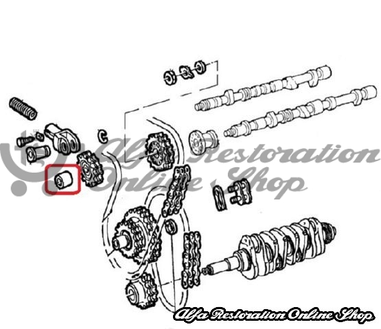 Alfa 155 1.7/1.8/2.0 TS/164 2.0 TS/Alfa 75/Spider 115 Nord Engines Timing Chain Tensioner Gear Bush