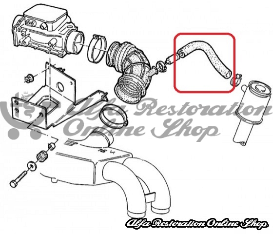 Alfa 33 907 Series IE Engines (8V/16V) Oil Breather Hose (Oil Filler Neck to Intake Manifold)