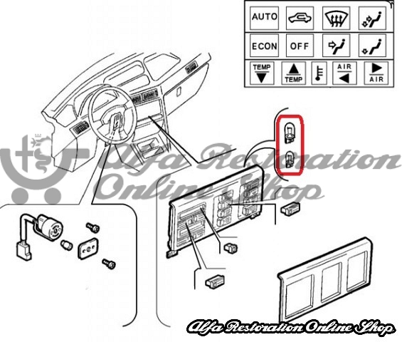 Alfa 155 Air Conditioning Control Panel Bulb (1.2 W)