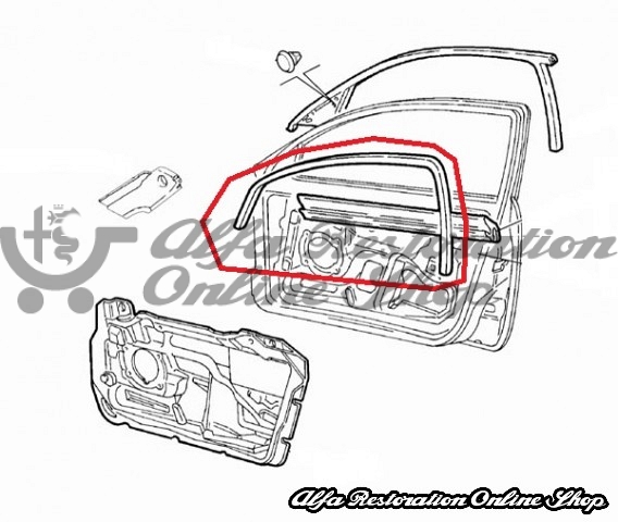 Alfa 147 Front Right Electric Window Trap Seal (5 Door Vehicles)