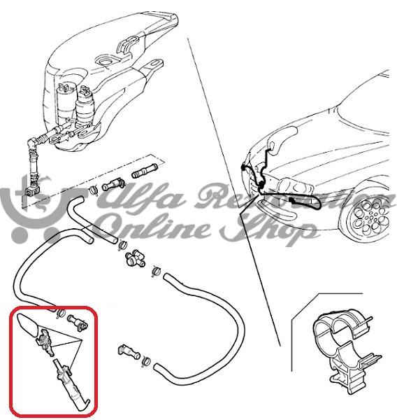 Alfa 147 GTA Right Side Headlight Washer/Jet