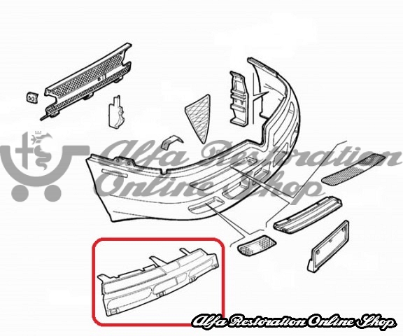 Alfa GTV/Spider 916 Series Phase 2 Front Bumper Right Side Inner Grille