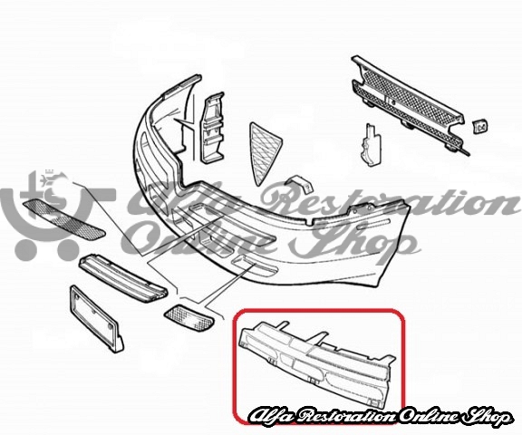Alfa GTV/Spider 916 Series Phase 2 Front Bumper Left Side Inner Grille