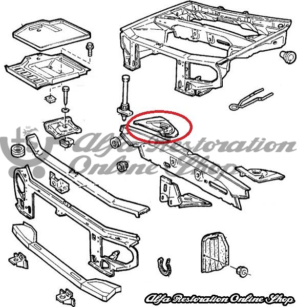 Alfa 33 907 Series Front Right Suspension Shock Tower (3 nut setup)