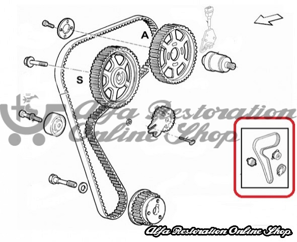 Alfa Romeo 145/146/147/156 Timing Belt and Tensioner Kit (1.6 Twin Spark Engines)