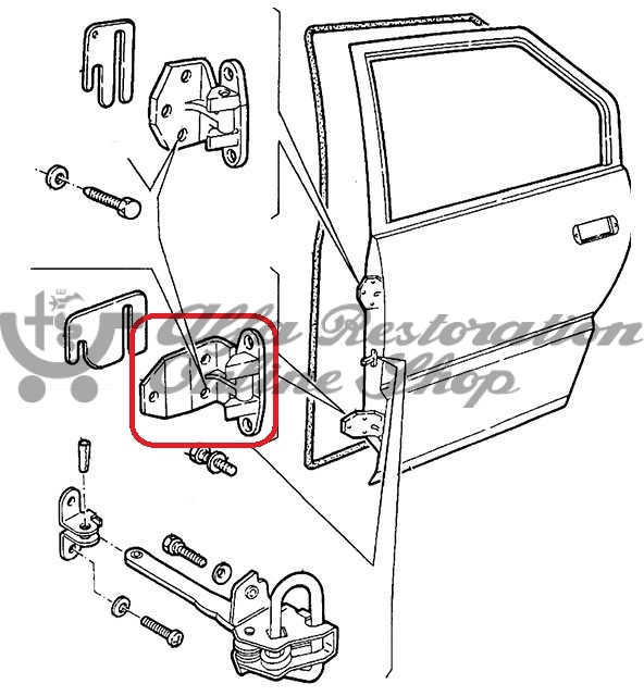 Alfa 33 905/907 Front Right Upper/Front Left Lower/Rear Right Lower Door Hinge