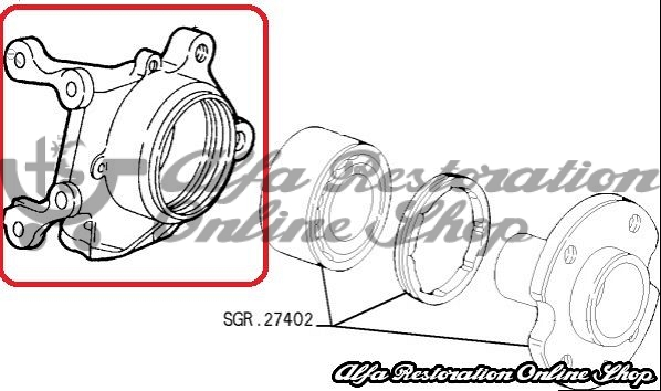 Alfa 33 Front Left Stub Axle (905 Series)