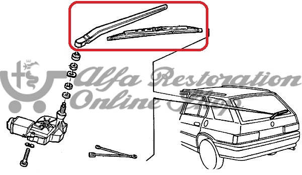 Alfa 33 907 Series SportWagon Rear Windscreen Wiper Blade & Cover