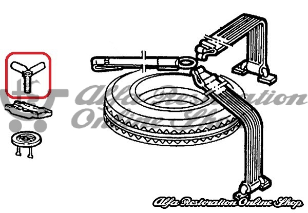 Alfa 33/145/146 All Models Spare Wheel Securing Bolt (Steel Spare Wheel)