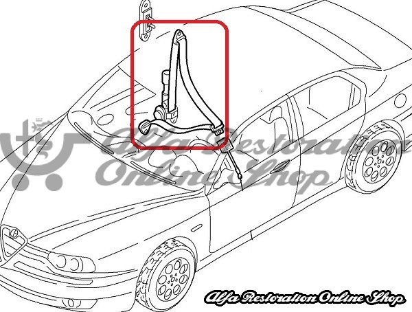 Alfa 156 (2001-2005) Front Right Seat Belt with Pretensioner