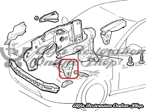 Fiat Barchetta/Punto - Lancia Y Right Chassis Rail Lower Bracket