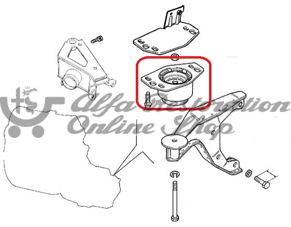 Alfa 145/146/155 1.9 TD Front Left Engine Mount (Gearbox Side)