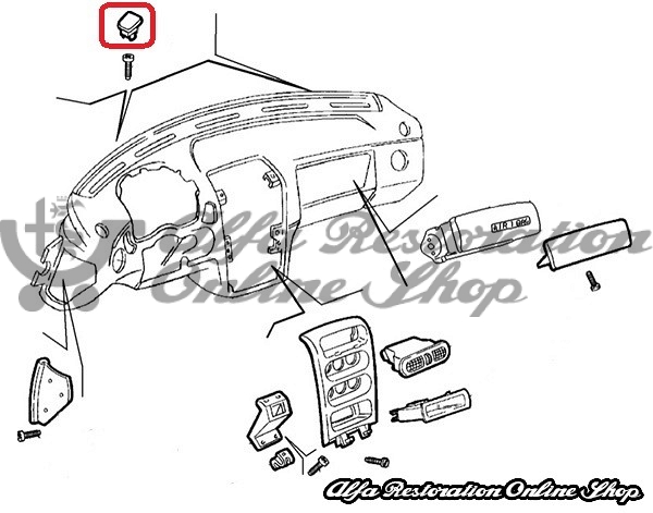 Alfa GTV/Spider Dashboard Top Right Rubber Plug