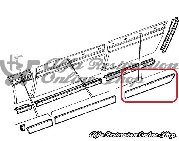 Alfa 164 Rear Left Door Upper Chrome Trim