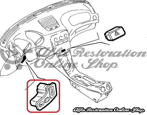 Alfa 156 Dashboard Illumination Rheostat/Dimmer/Km Reset/Headlight Angle Switch