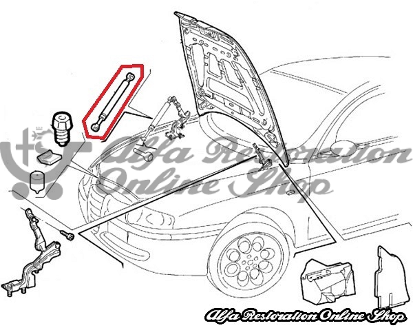 Alfa 147 Hood/Bonnet Struts Set