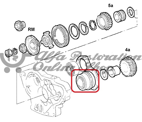 Alfa 75/Milano/SZ/RZ 2.0 TD/2.4 TD/3.0 V6 Gearbox Secondary Shaft Bearing (Clutch Side)