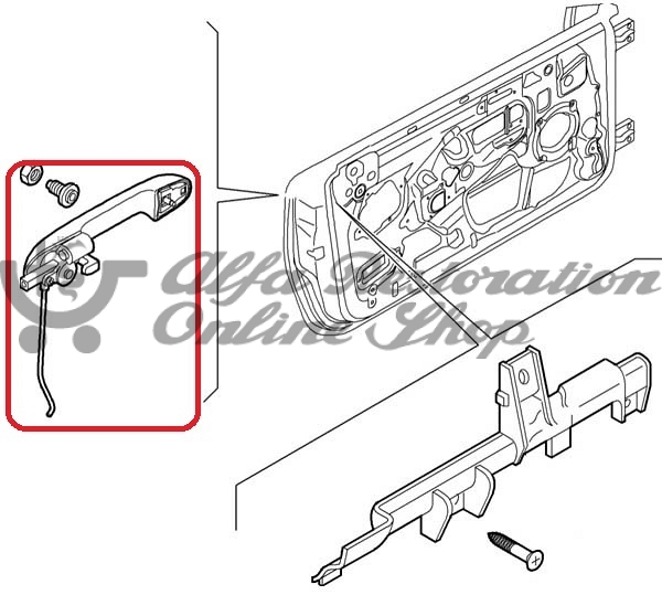 Alfa GT Left Door External Handle (RHD)