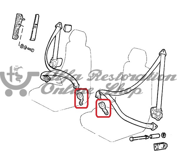 Alfa 164 FL92/Super Front Seat Belt Buckle Coupler (Heated Seats)