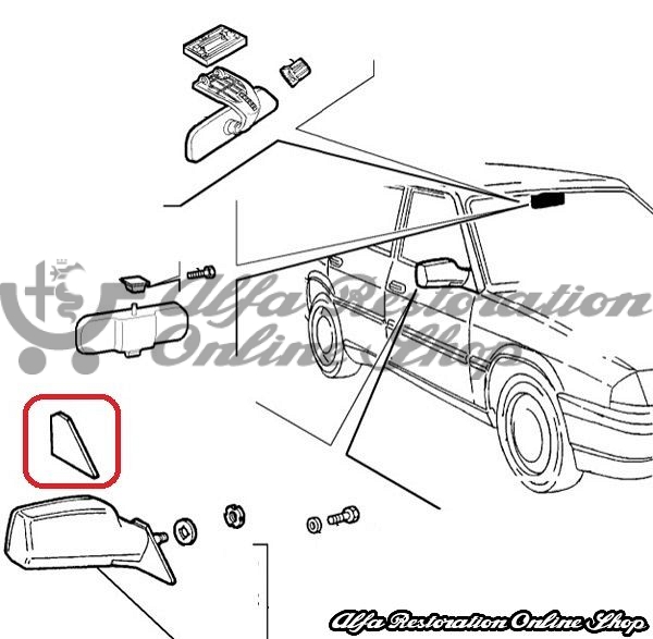 Alfa 33 907 Series Right Door Mirror Blanking Cover