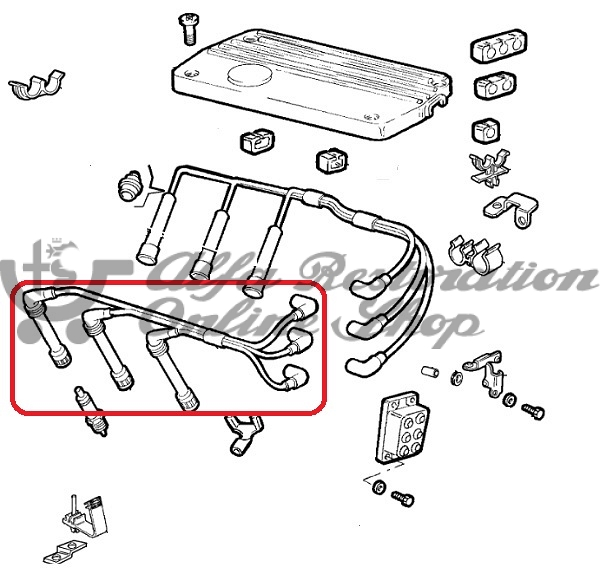 Alfa Spider 916 Series 3.0 V6 12V Spark Plug Wires/Ignition Cables Set (Cylinders 4-5-6)