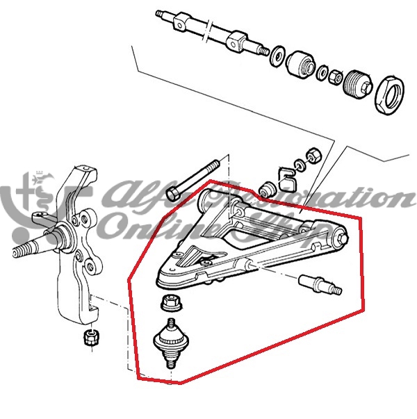 Alfa 75/Milano/90/SZ/RZ/Alfetta/Giulietta Front Suspension Lower Right Control Arm