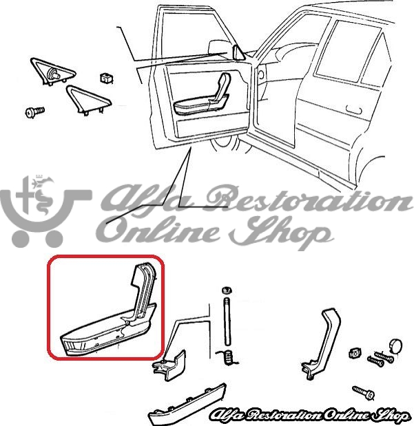 Alfa 33 907 Series Front Right Door Internal Armrest