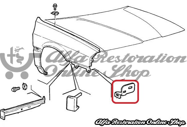 Alfa 33 907 Series Front Right Bumper Bracket/Mount