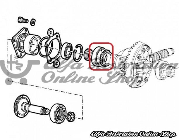 Alfa 33/Alfasud/Sprint/145/146 Differential Crown Roller Bearing and Plate