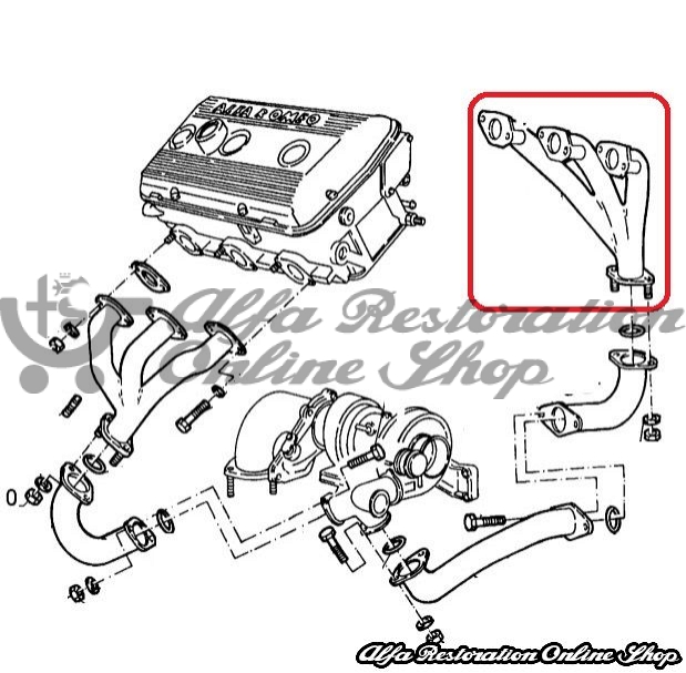 Alfa 164 2.0 V6 TB Rear Head Exhaust Manifold/Header
