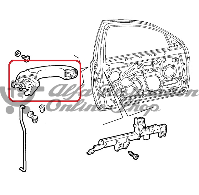 Alfa 147 Front Left External Door Handle (3 Door/RHD)