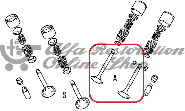 Alfa 145/146/147/156/166/GT/GTV/Spider 1.6/1.8/2.0 TS Intake Valve