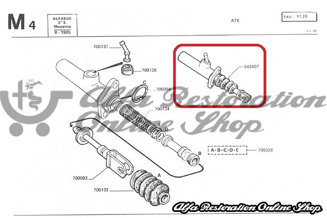 Alfasud/Sprint Clutch Master Cylinder (Original)