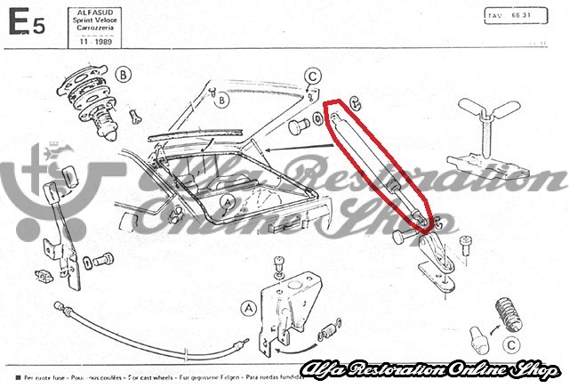 Alfasud Sprint Boot/Trunk Struts Set (All Models)